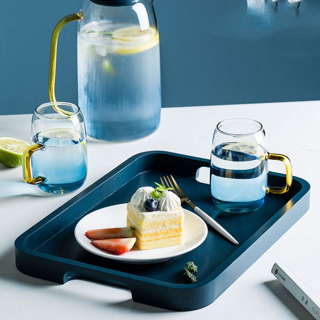 Plateau de Salle de Bain Plateau de bambou, plateau de service plateau de bambou avec poignées idéales pour les plateaux de thé du plateau de thé ou tout plateau de nourriture bien pour les fêtes ou l