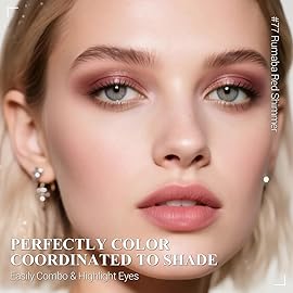 LUXAZA 6-Piece Matte and Shimmer Cream Eyeshadow Pencil Set, Waterproof Long Lasting Highlighter Stick, Champagne Rose Pink