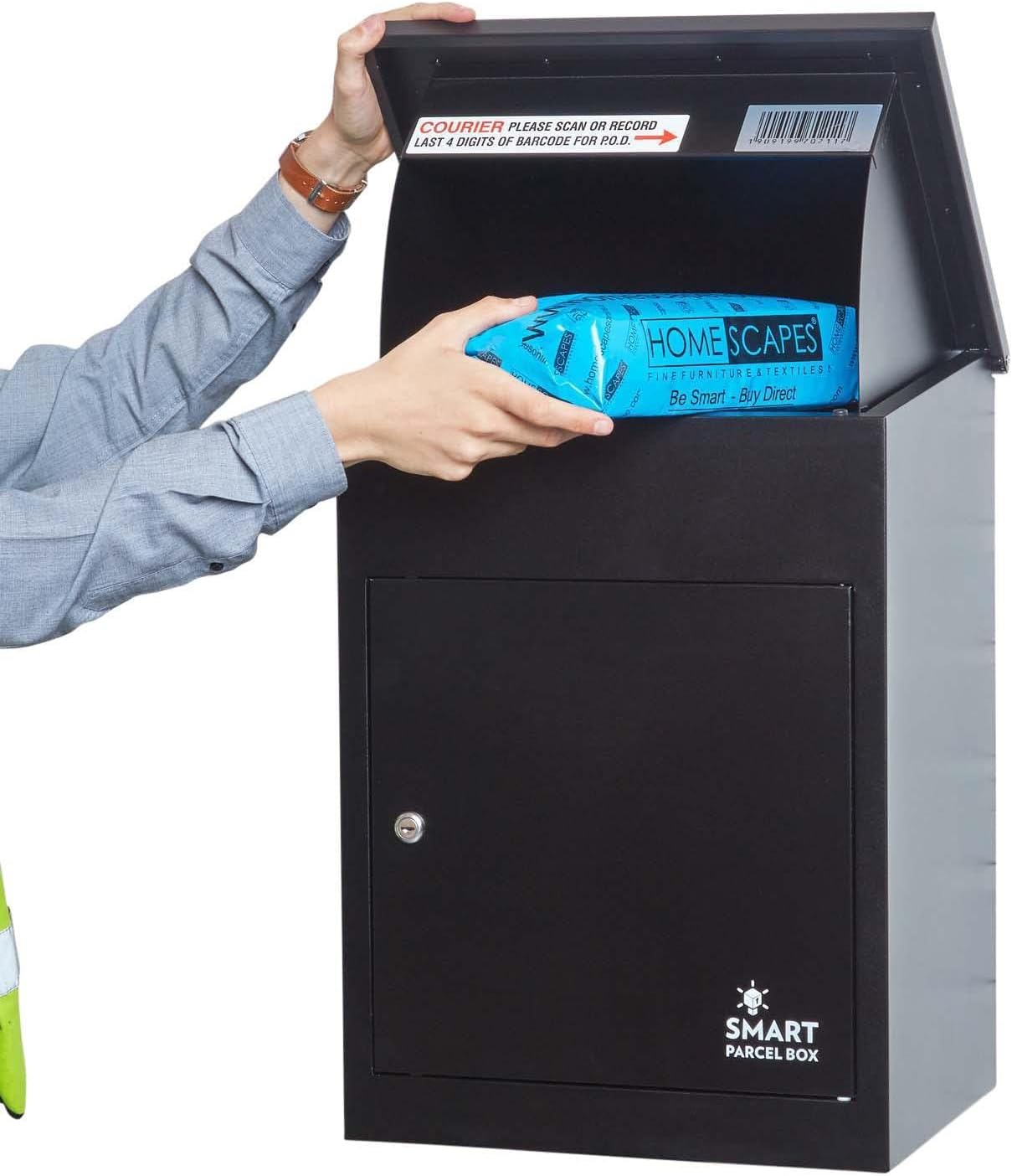 Wall Mounted Drop Black for Secure Multiple Internet Deliveries of Large Delivery Packets Weatherproof Outdoor Delivery