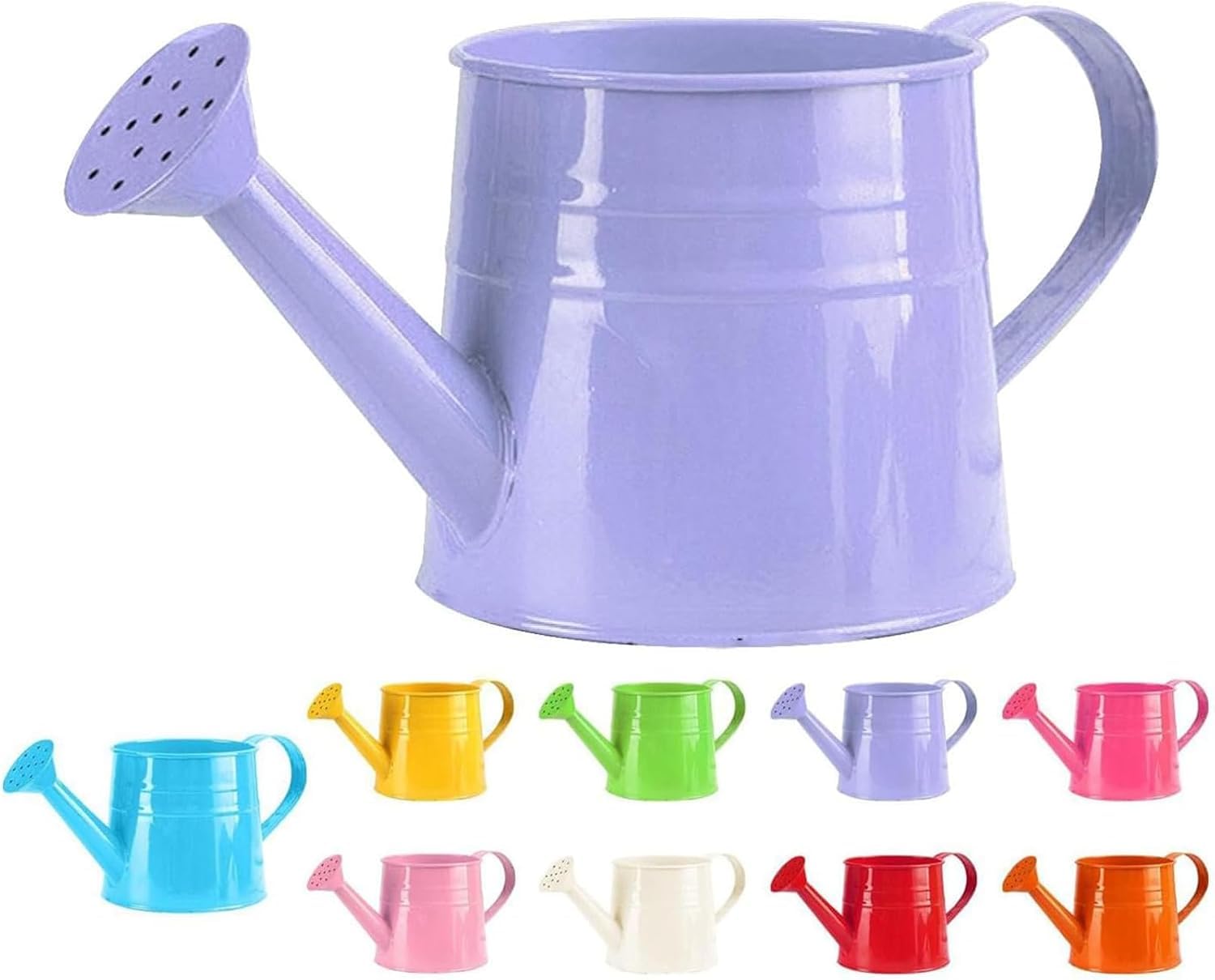 Metal Watering Can, 1L Vintage Sprinkling Can Plant Watering Bucket, Rust Proof and Leak-Resistant Tinplate Shower Bucket, Mini Garden Jug Water Cans for Garden Yarde House Plants Flower ，Purple