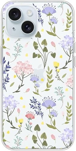 Miniatura 8 de Funda para iPhone 15 con diseño de flor de sol morado, policarbonato duro+TPU parachoques floral a prueba de golpes flores niñas mujeres cubierta