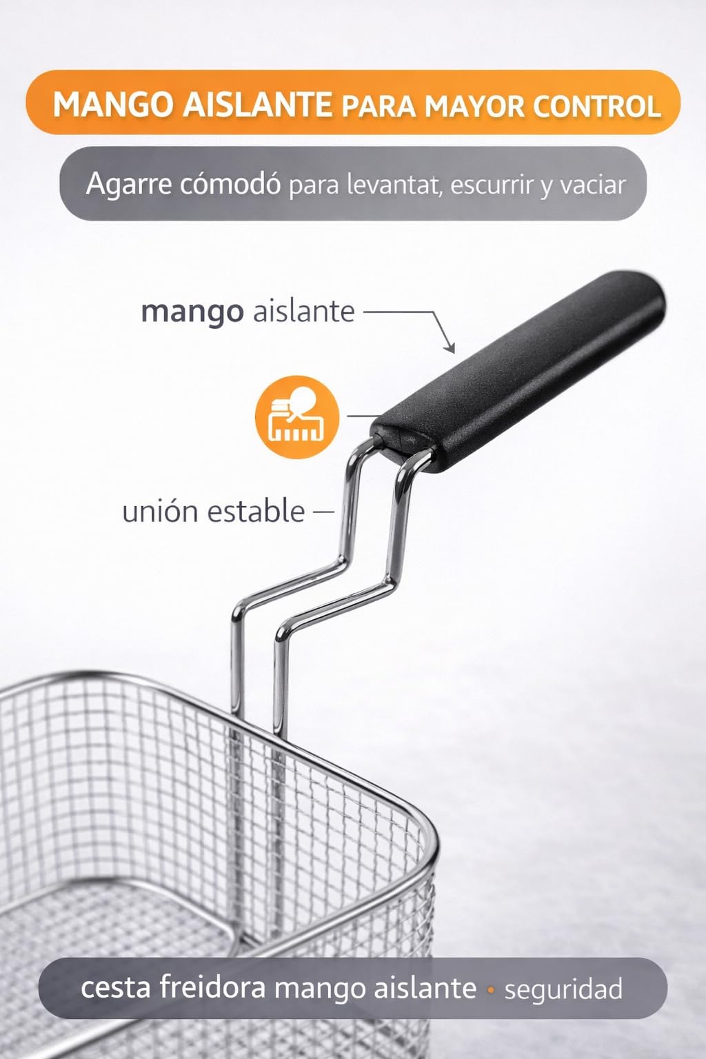 RO Linea Blanca ® Cesta Freidora 225x325x120mm Acero Cromado Recambio Profesional Compatible Con Zanussi Serie N900 Compatible Con Electrolux Compatible Con Alpeninox Repuesto Para Freidora Gas N900
