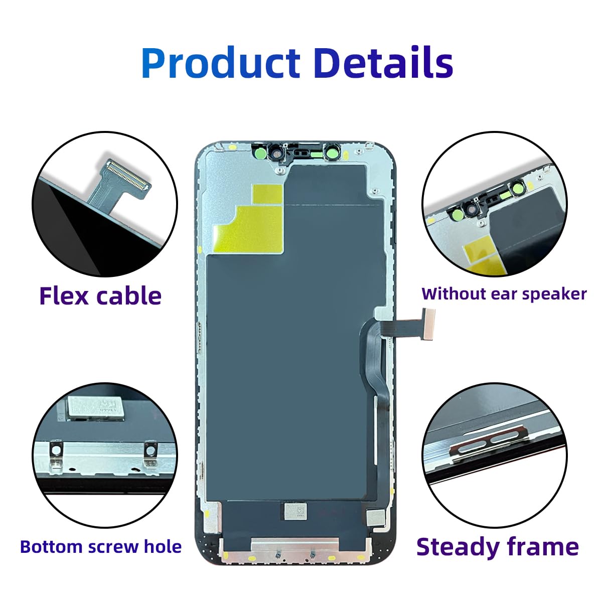 EFaith Schermo per iPhone 13 Pro Max 6.7" LCD di ricambio 3D Touch Face ID TrueTone FHD Display Digitizer con kit di riparazione per A2484, A2641, A2644, A2645, A2643