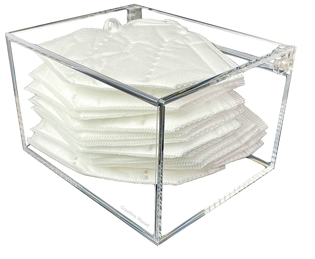 CREATIVE PLANET Hygienic Face Mask Storage Box - Stylish Acrylic Mask Case for Organizing and Protecting Your Masks (PRO-95)