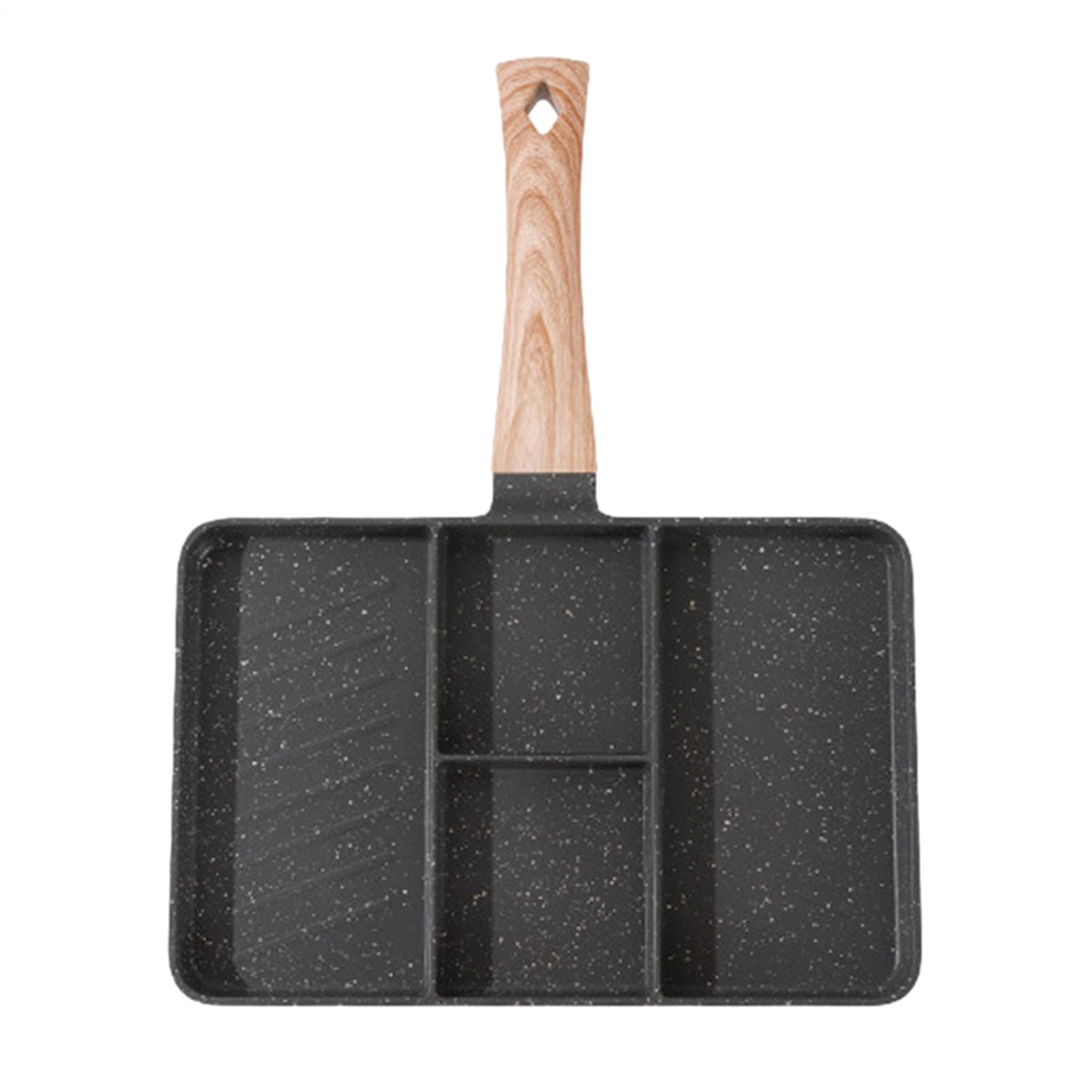 Bistecchiera non stick – Padella portatile in ghisa, non -STICK – Padella per barbecue | 3 padelle con manico resistente al calore – Bistecchiera multiuso per uova