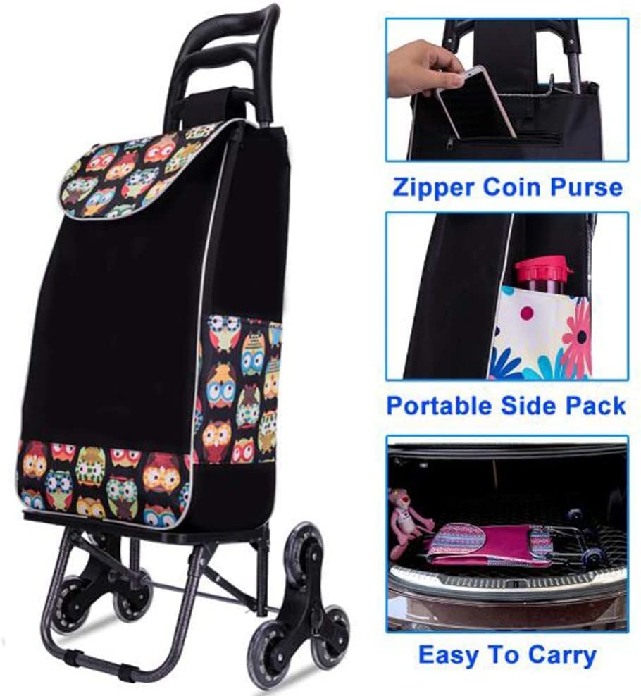 Einkaufstrolley Klappbar Zusammenklappbarer Einkaufswagen Lebensmitteldienstprogramm Leichter Trolley Treppensteigwagen… – Bild 3