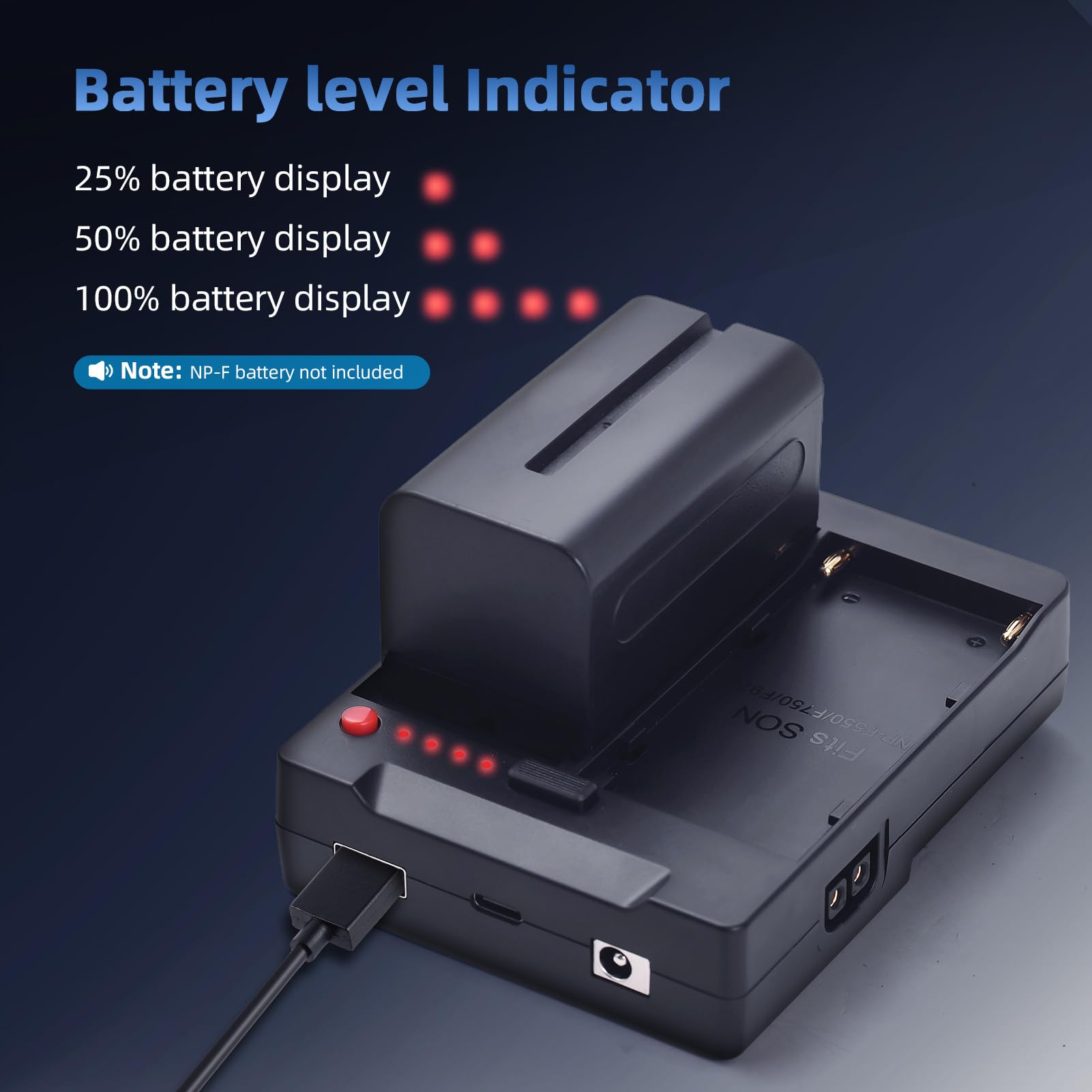 Andoer NP-F970 F750 F550 - Piastra per batteria a V-Lock V-Mount con uscite USB-A/Type-C/DC/D-TAP