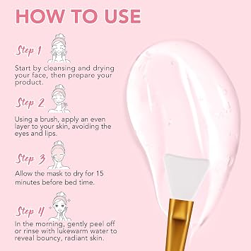 Collagen Night Wrapping Mask, Peel Off Mask with Jelly Brush – Overnight Hydrating Face Mask, Skincare for Elasticity & Moisture Care, Suitable for All Skin Types