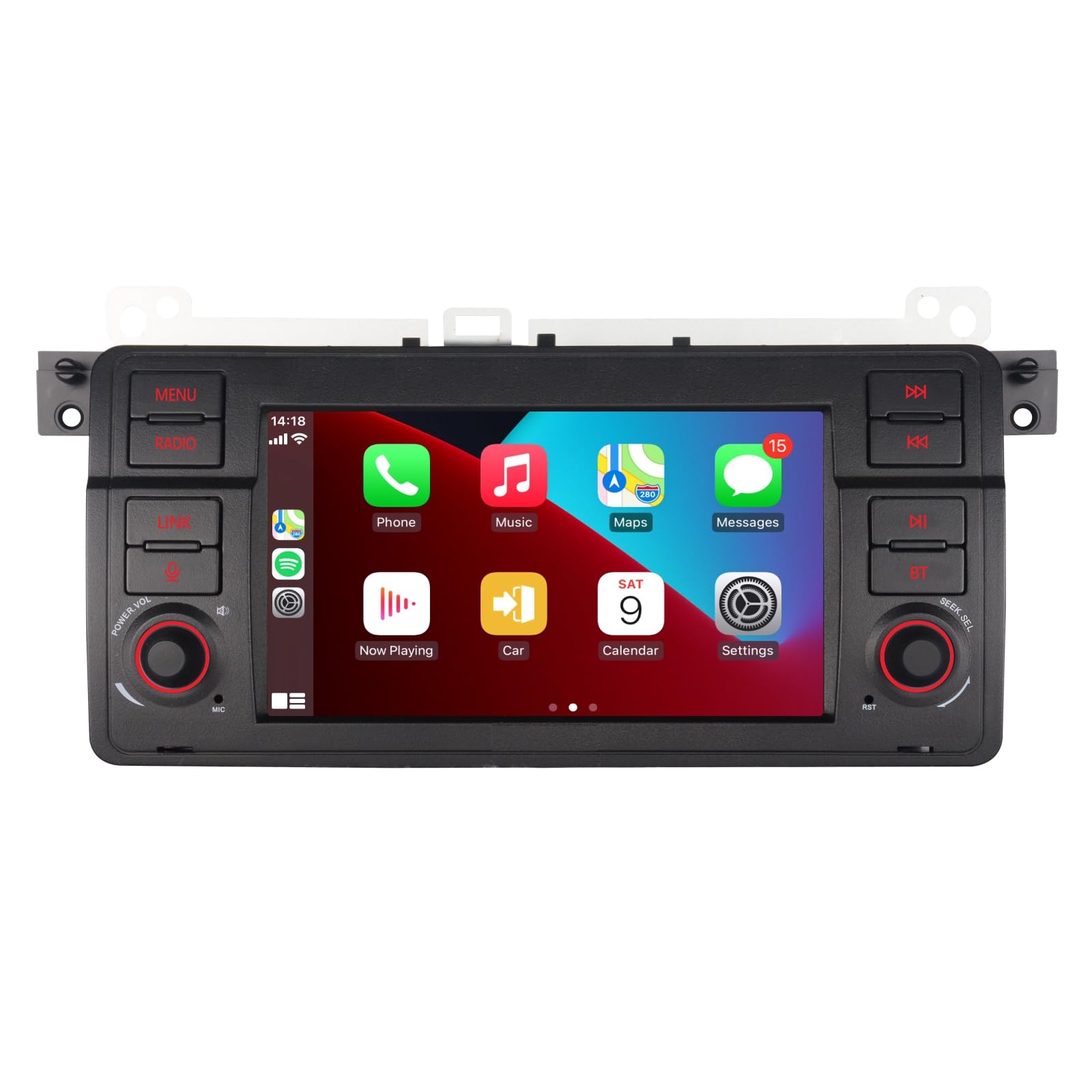 Autoradio pour BMW E46 Compatible avec sans Fil Carplay Android Auto avec 7 Pouces IPS Écran Tactile Bluetooth/FM/AM/Mirror Link/USB/EQ