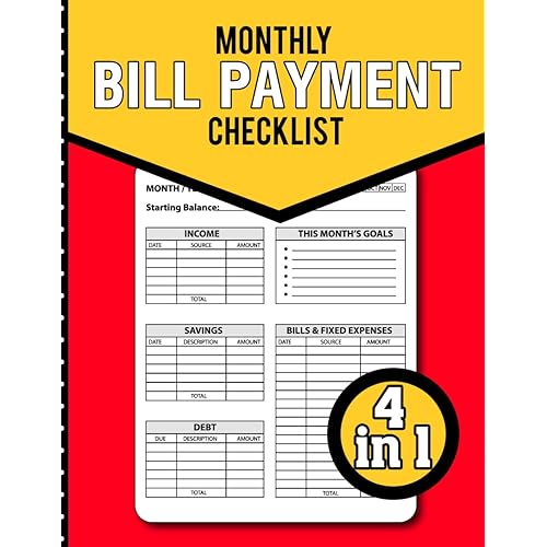Monthly Bill Payment Checklist: Control Spending & Achieve Goals | 110 Pages | 8.5 x 11 Inches