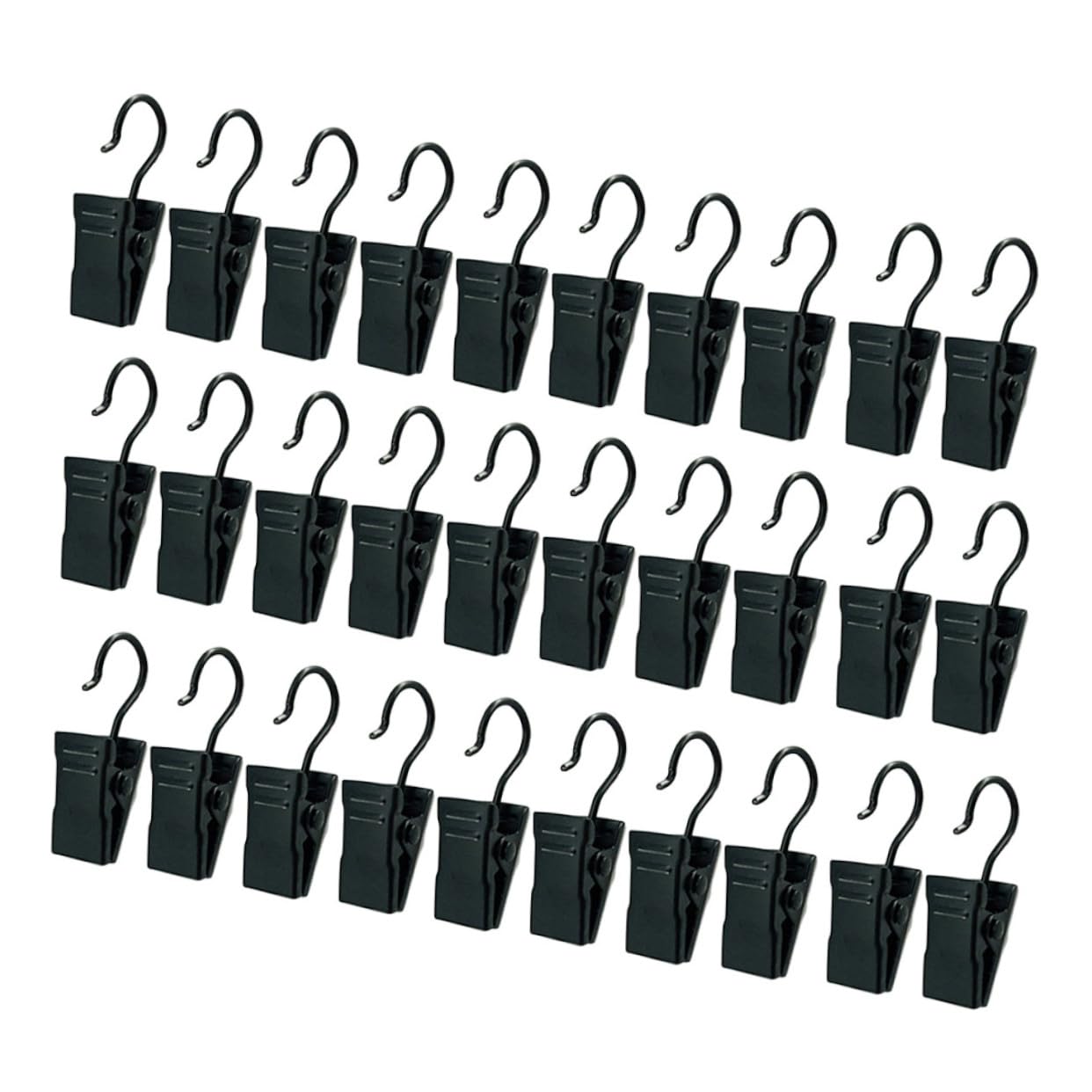 Clips de cortina negros TOYANDONA para renovar el salón y colgar visillos con facilidad