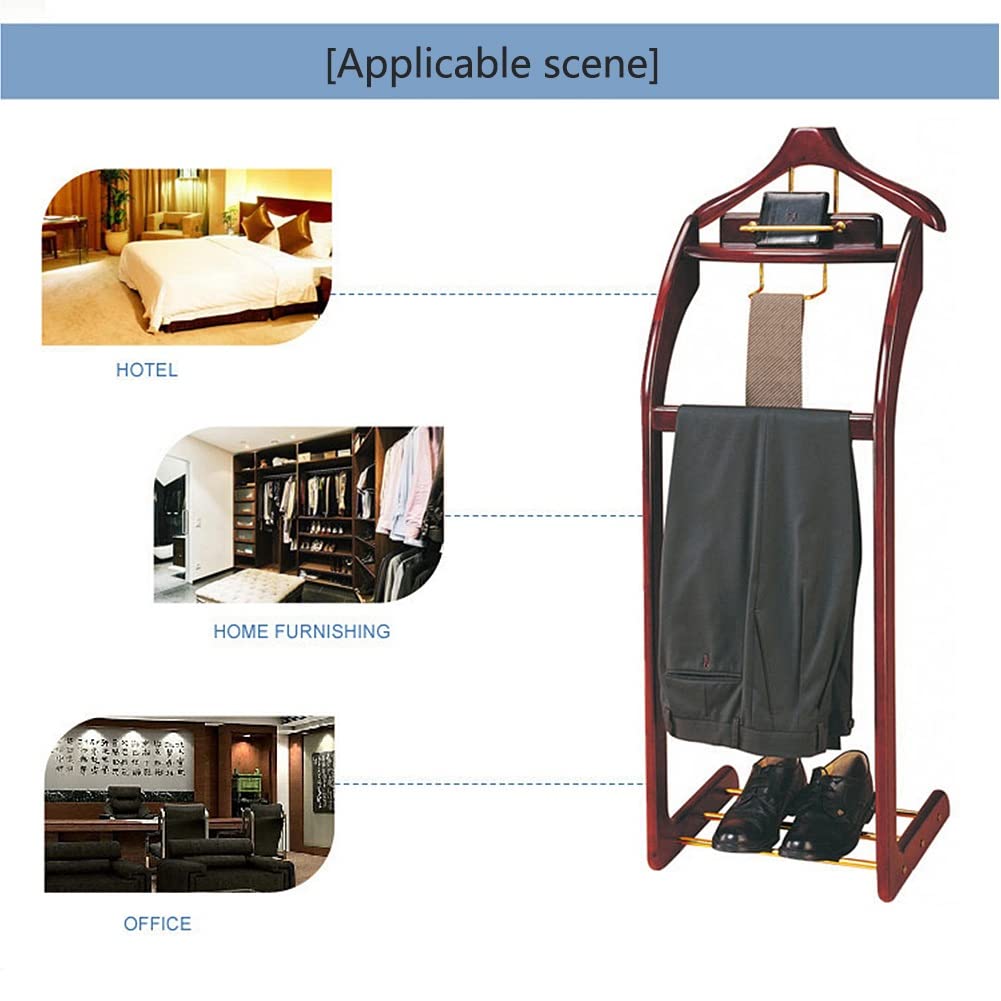 Elegante appendiabiti in legno e metallo con barra per pantaloni, appendiabiti, vassoio per giacche e ganci per cravatte, per abiti e accessori, 41 x 35 x 116 cm, funzionale nizer
