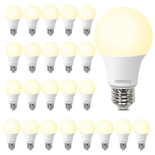 24 Pack LED Light Bulbs Soft White 2700K, 60 Watt Equivalent LED Bulbs, A19 Standard Bulbs, 800 LM, 15000 Hours, E26 Base, Non-Dimmable, 8W White LED Bulbs for Bedroom Living Room