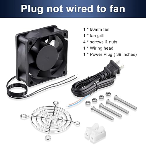 Miniatura 7 de Wathai EC Ventilador de refrigeración sin escobillas AC 110V 115V 120V 220V 240V Ventilador axial con rodamiento de bolas 60mm x 25mm