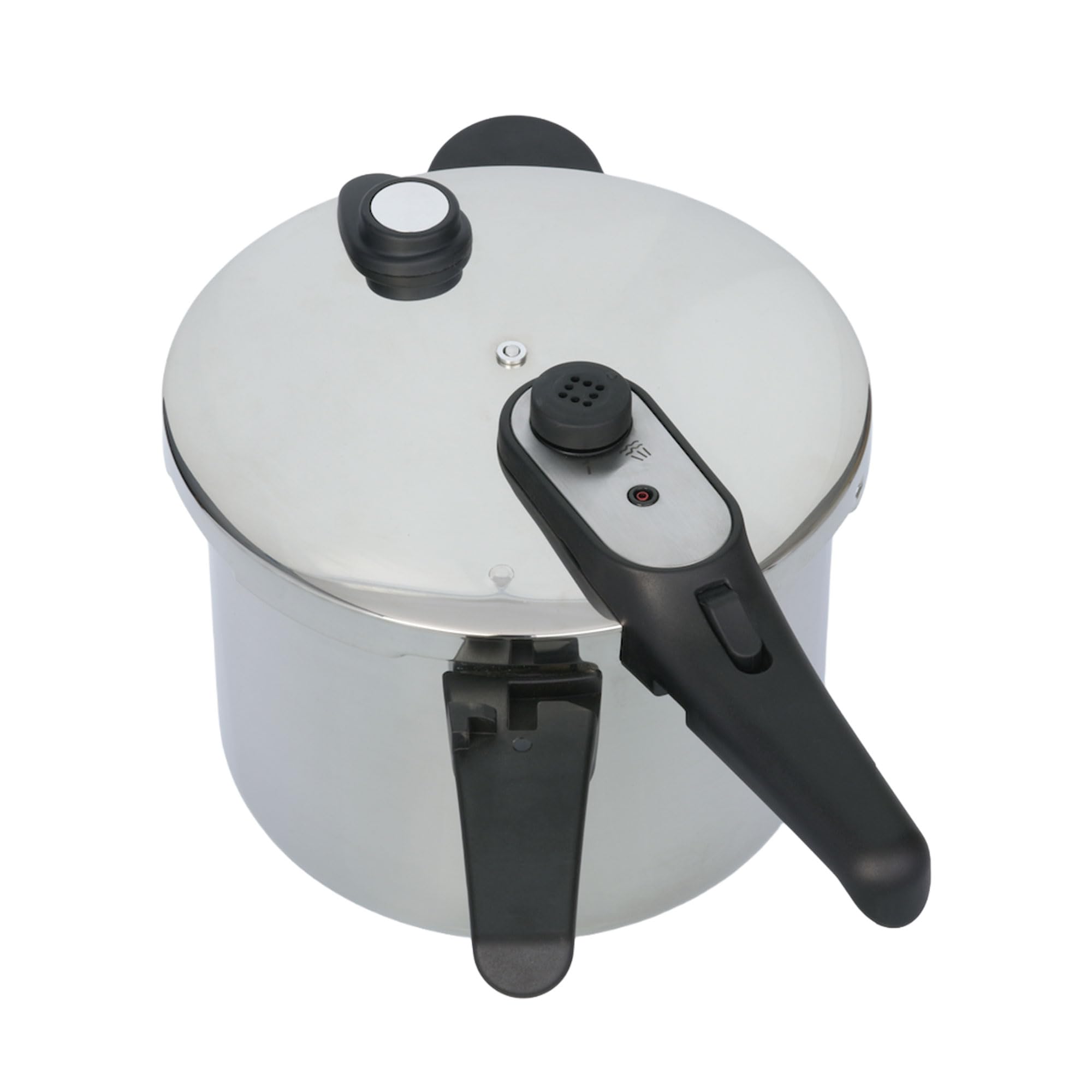 JATA HOGAR HOLL2547 - Ollas a Presión Express 4L + 7L Acero Inoxidable SUS304, Inducción, 2 Niveles de Presión, Triple Sistema de Seguridad, Tapa Cristal, Fondo Difusor