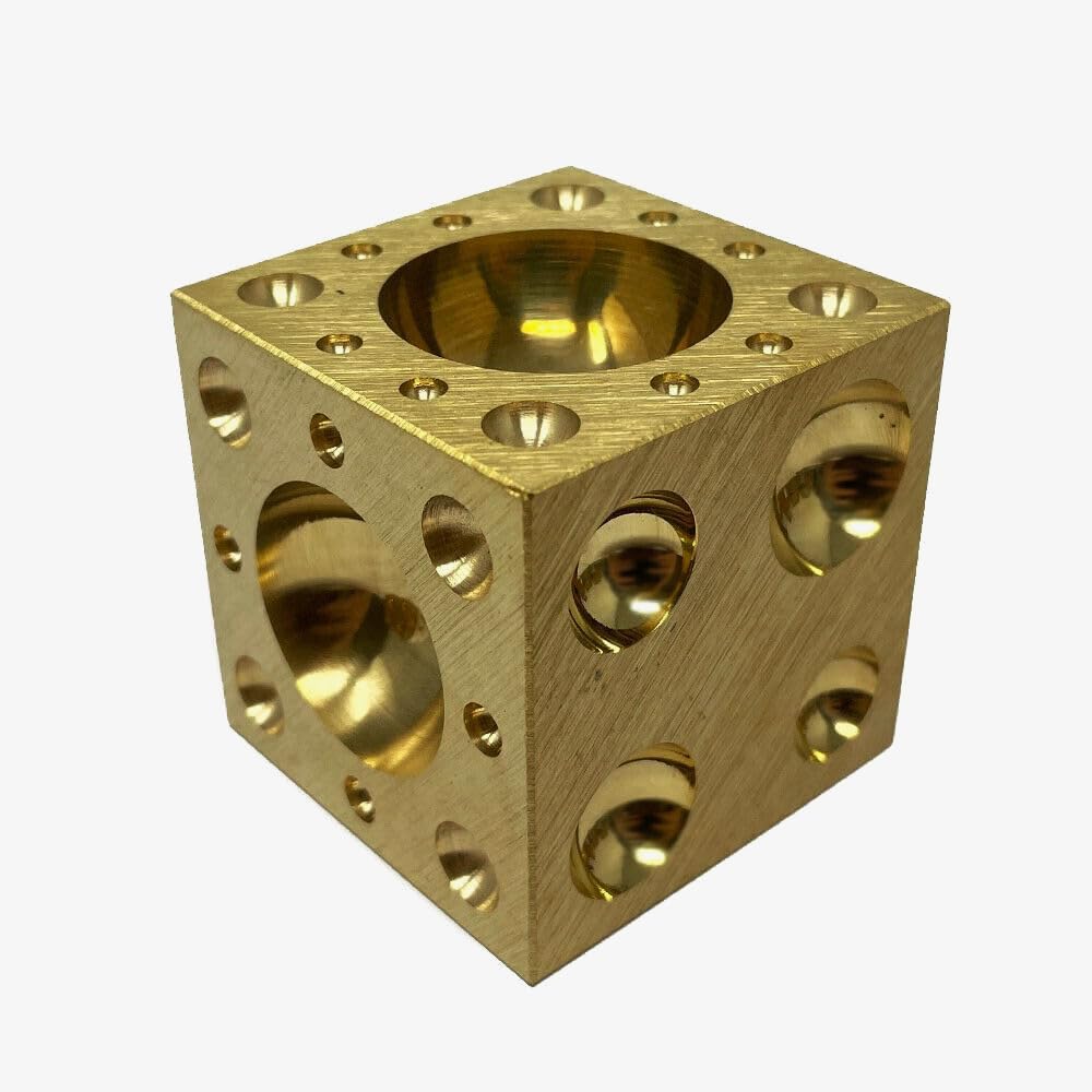 LUXURO Dapping Block Brass Jewelers doming Tool 1"-image-47