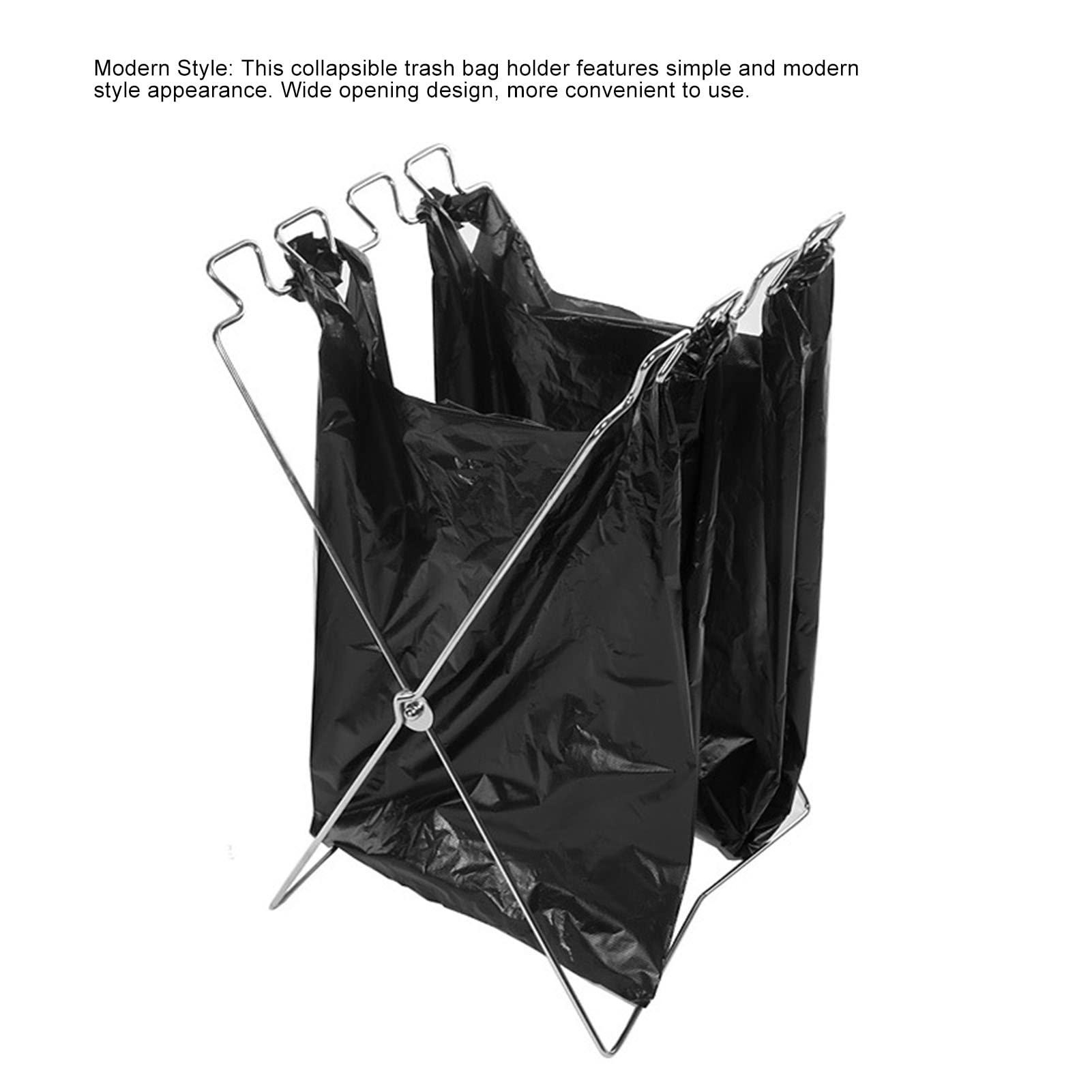 HERCHR Portarrollos para Dispensador De Bolsas De Basura, Dispensador De Bolsas De Basura Plegable De Acero Inoxidable, Soporte para Rollos De Bolsas De Basura, Soporte para Cocina(Blanco)