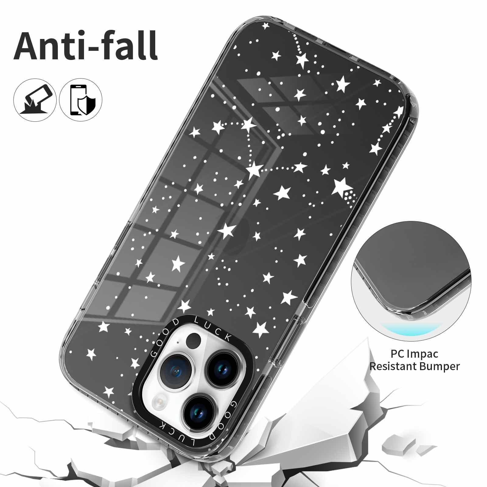 ZTOFERA - Cover per iPhone 17 Pro, con specchio di lusso trasparente, lucida morbida in TPU e