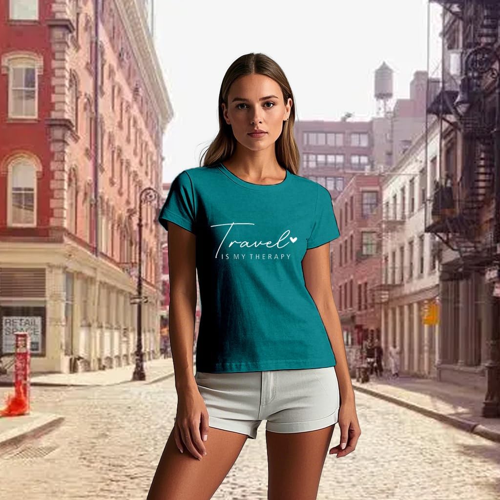 Travel Shirts for Women Travelers Trip Shirts Traveling is My Therapy Tees - Image 4