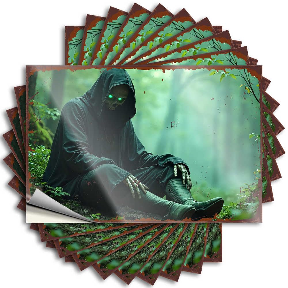 A Mysterious Figure in The Enchanted Forest Tattoo Teen | Lover Bottle Removable Decal Pack(8X12CM)