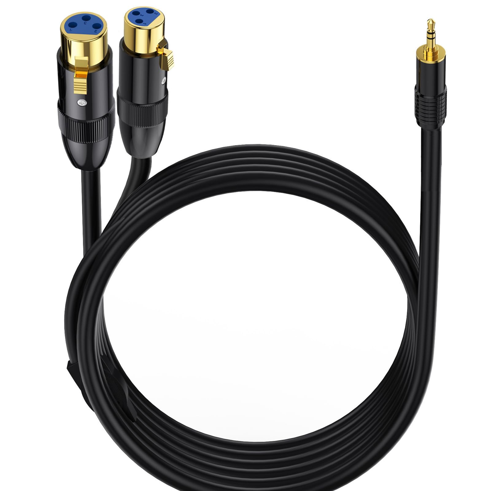 MOTONG XLR-Mikrofonkabel, vergoldeter Stecker auf Dual-XLR-Buchse, unsymmetrisches Verbindungskabel für Mikrofon, Soundkarte, Camcorder und mehr, 0,5 m (Stecker auf Buchse)