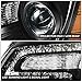 DNA MOTORING Left OE Style LED DRL Headlight Compatible with 2011-2014 Chrysler 300,Black/Clear, OEM-HL-0223-L