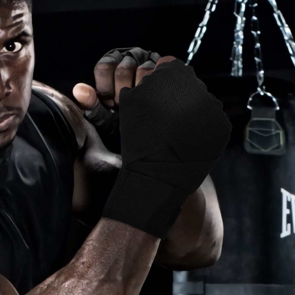 equlup Boxing Hand Wraps, 2PCS 2.5m Cotton Bandage Knuckle Guards Handwraps Protective Gear for Boxing Kickboxing Muay Thai