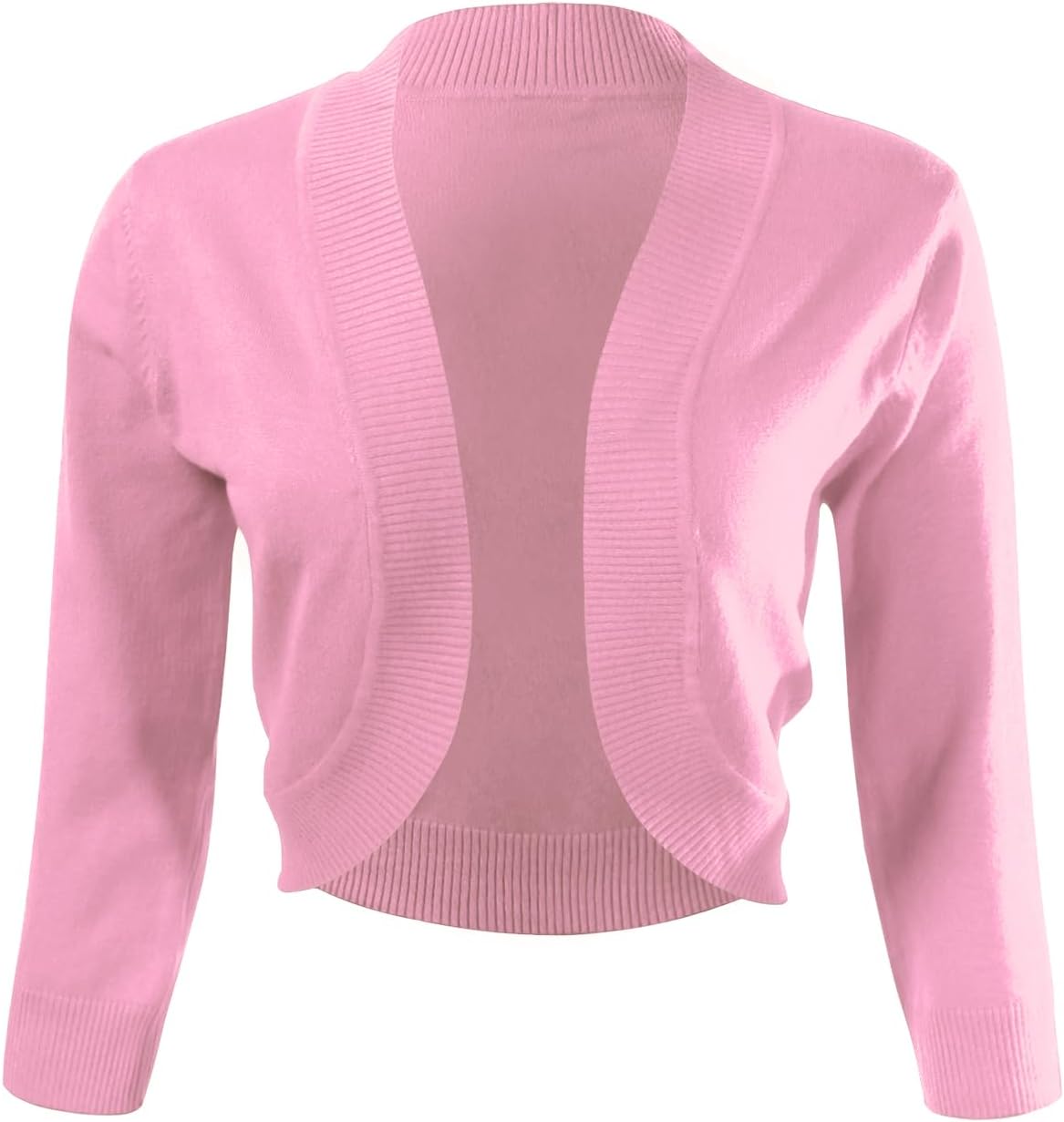 Allsense Women’s 3/4 Sleeve V-Neck Cropped Bolero Shrug Cardigan