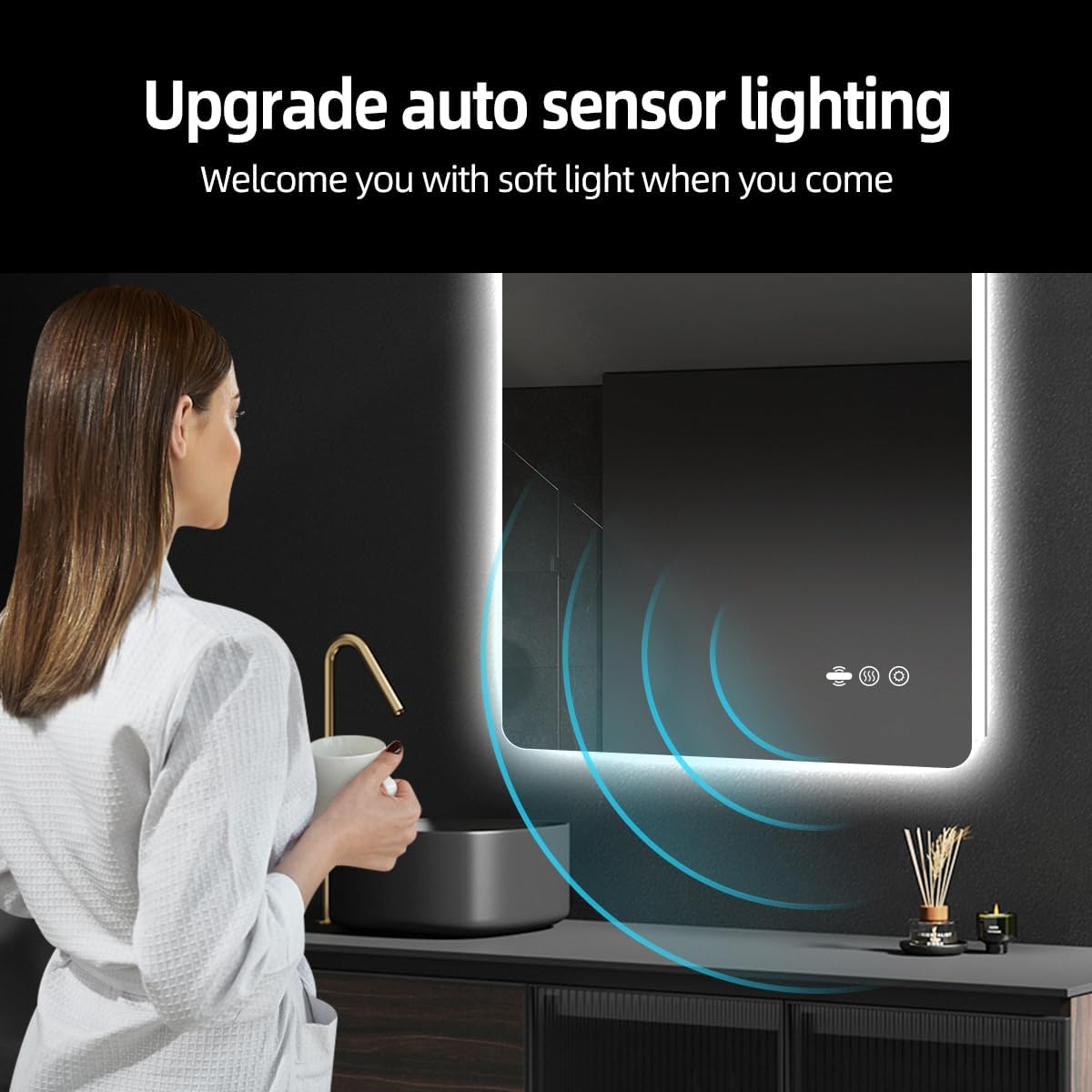 24" x 32" LED Bathroom Mirror with Lights - Motion Sensor image 2