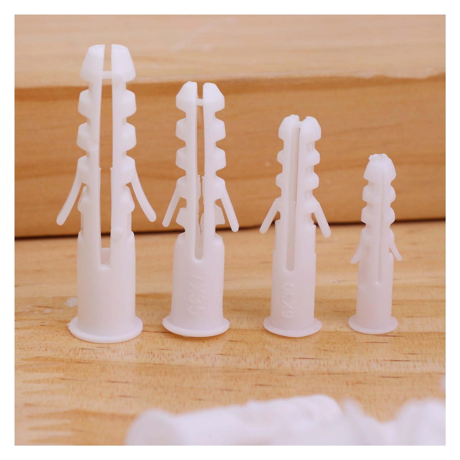 Boulons à expansion en plastique Tube d'expansion de clous en plastique multi-tailles, bouchons d'ancrage muraux, vis, outils de fixation(200pcs- (2packs),4x1cm)