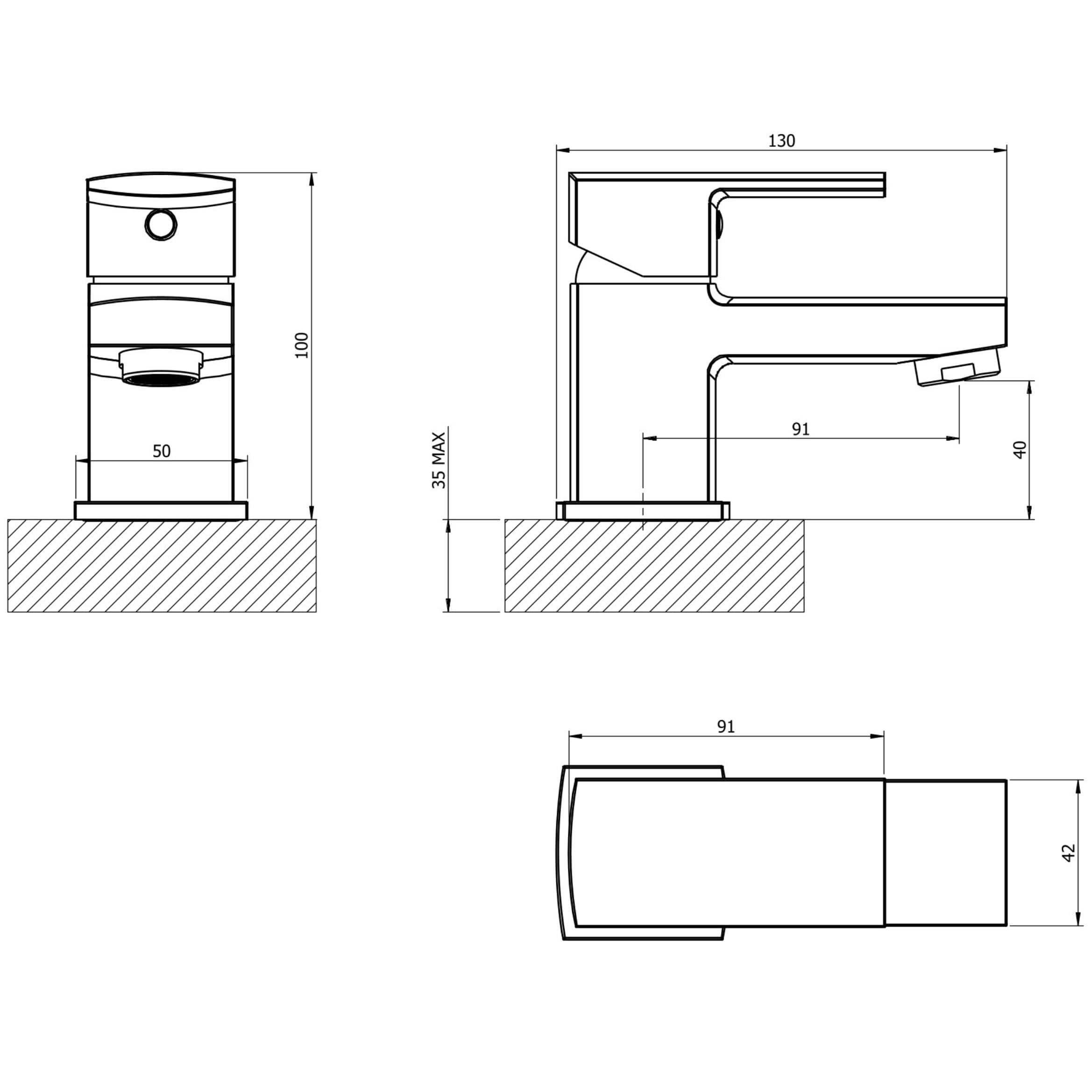 Nuance - Mini mezclador monomando para lavabo cromado, grifo compacto de una sola palanca, construcción de latón macizo, accesorio moderno para baño