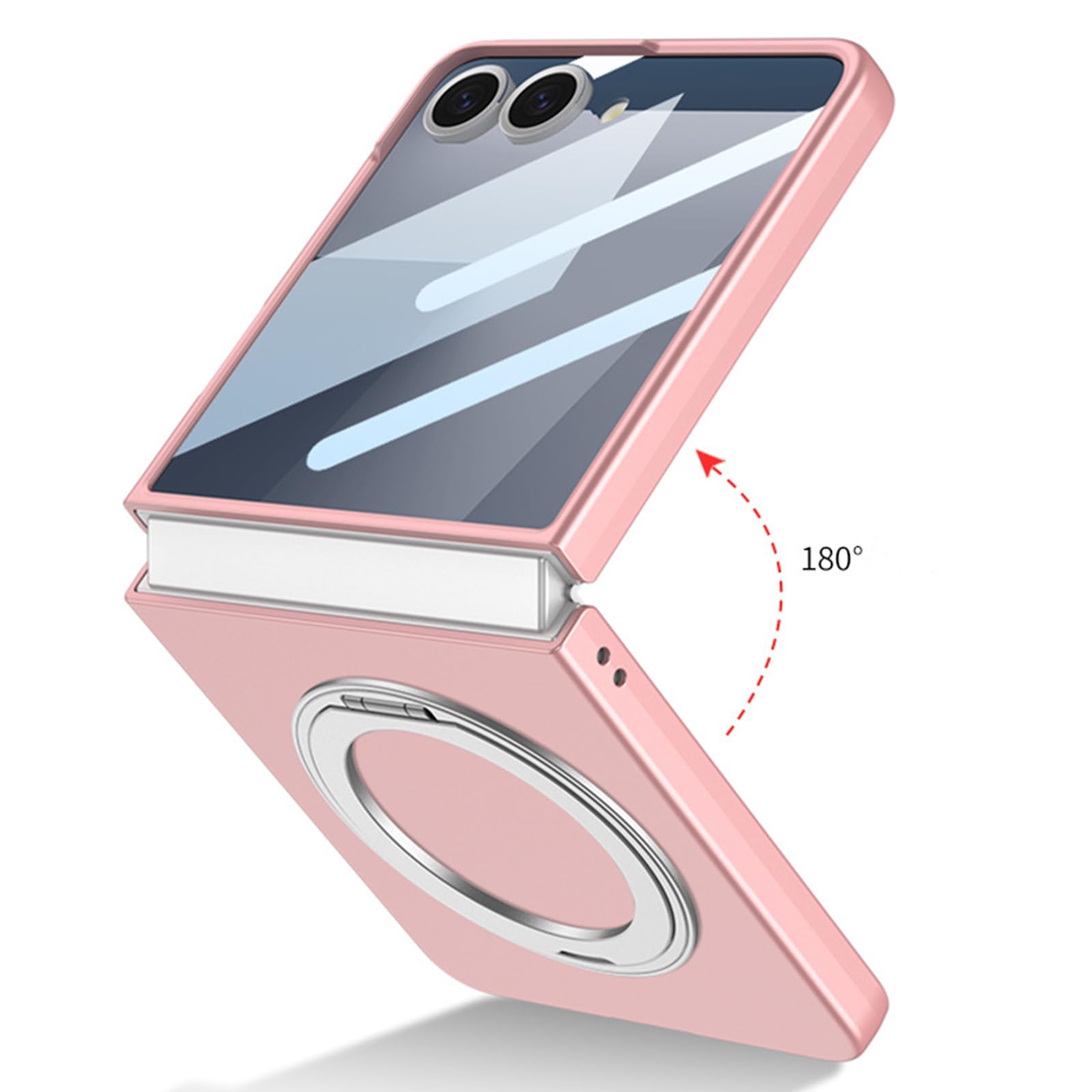Magnetisch Hülle für Samsung Galaxy Z Flip 8, Drehbar Metall Ring Ständer