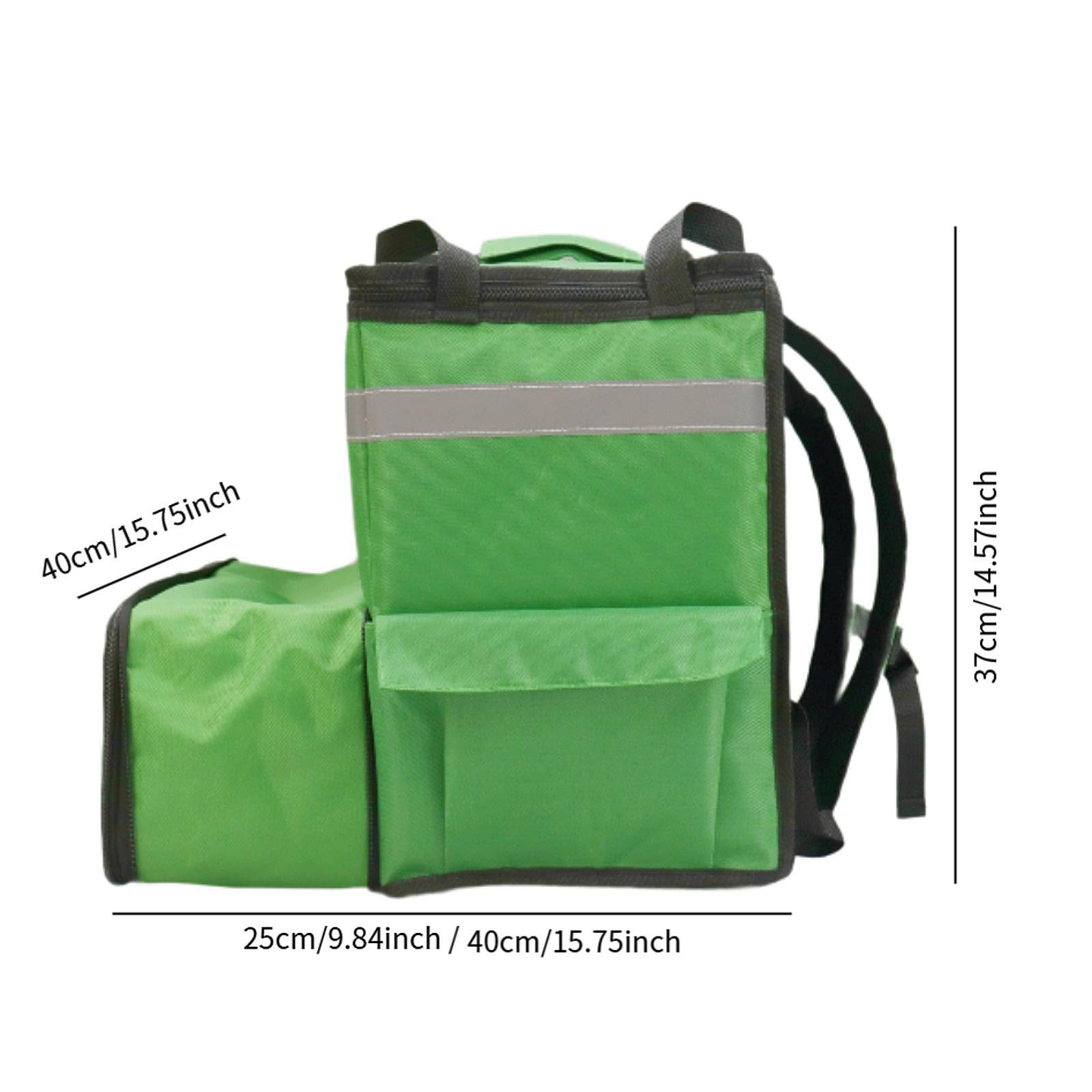 Mochila térmica para Entrega de Alimentos, Calentador de Alimentos con 2 Bolsillos de Malla para Bicicleta, Bolsa Extra Grande para Entrega de Pizza.