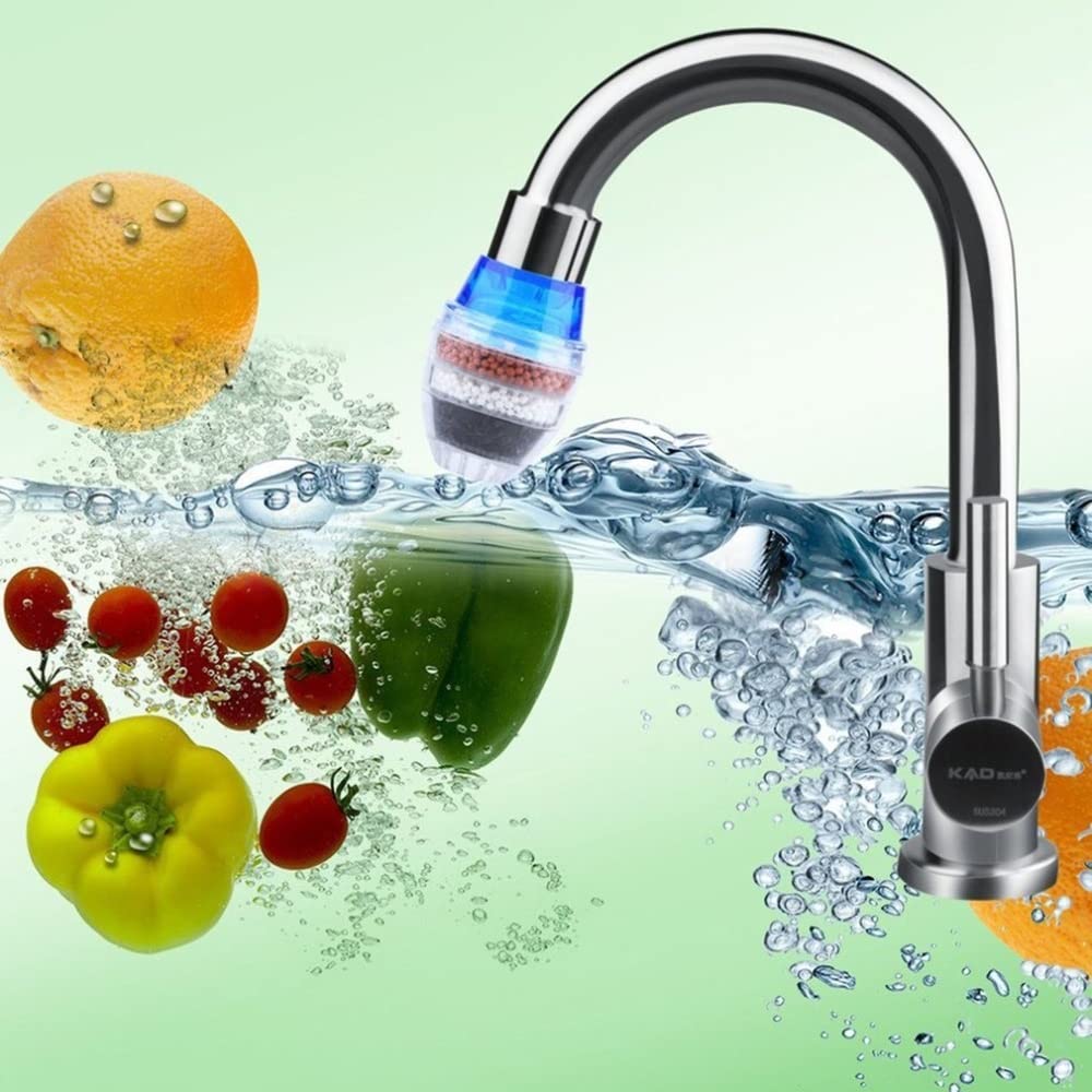 CXBDDF Küchenarmatur Wasserhahn Wasseraufbereiter für Haushalt 5 Schichten Wasseraufbereitungsanlage Filter Aktivkohlefilter Mini Kranisierer