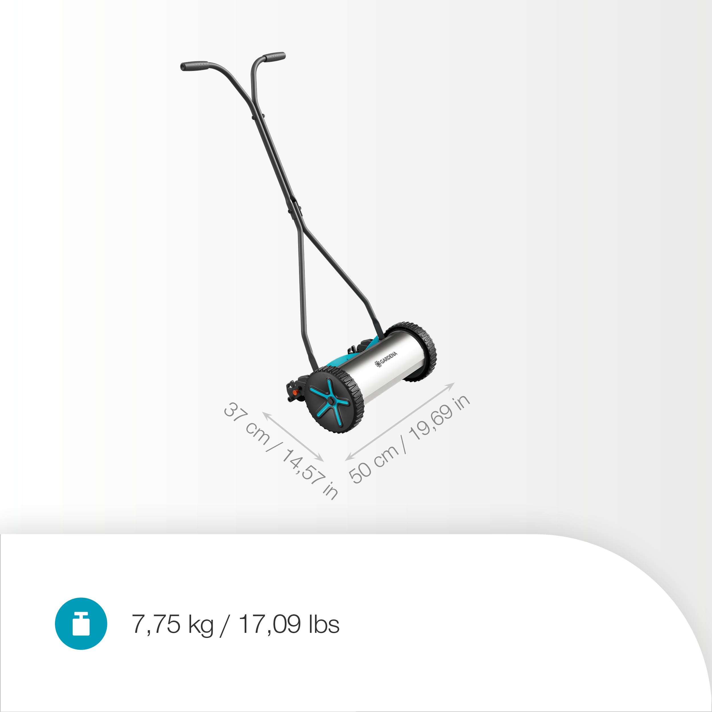 Gardena Rasaprato a Mano Elicoidale Comfort 330 Rasaprato a mano elicoidale: Prato all'Inglese, Larghezza di taglio da 33 cm, Senza fili, Facile da manovrare, Per prati fino a 150 m² (11750-20)