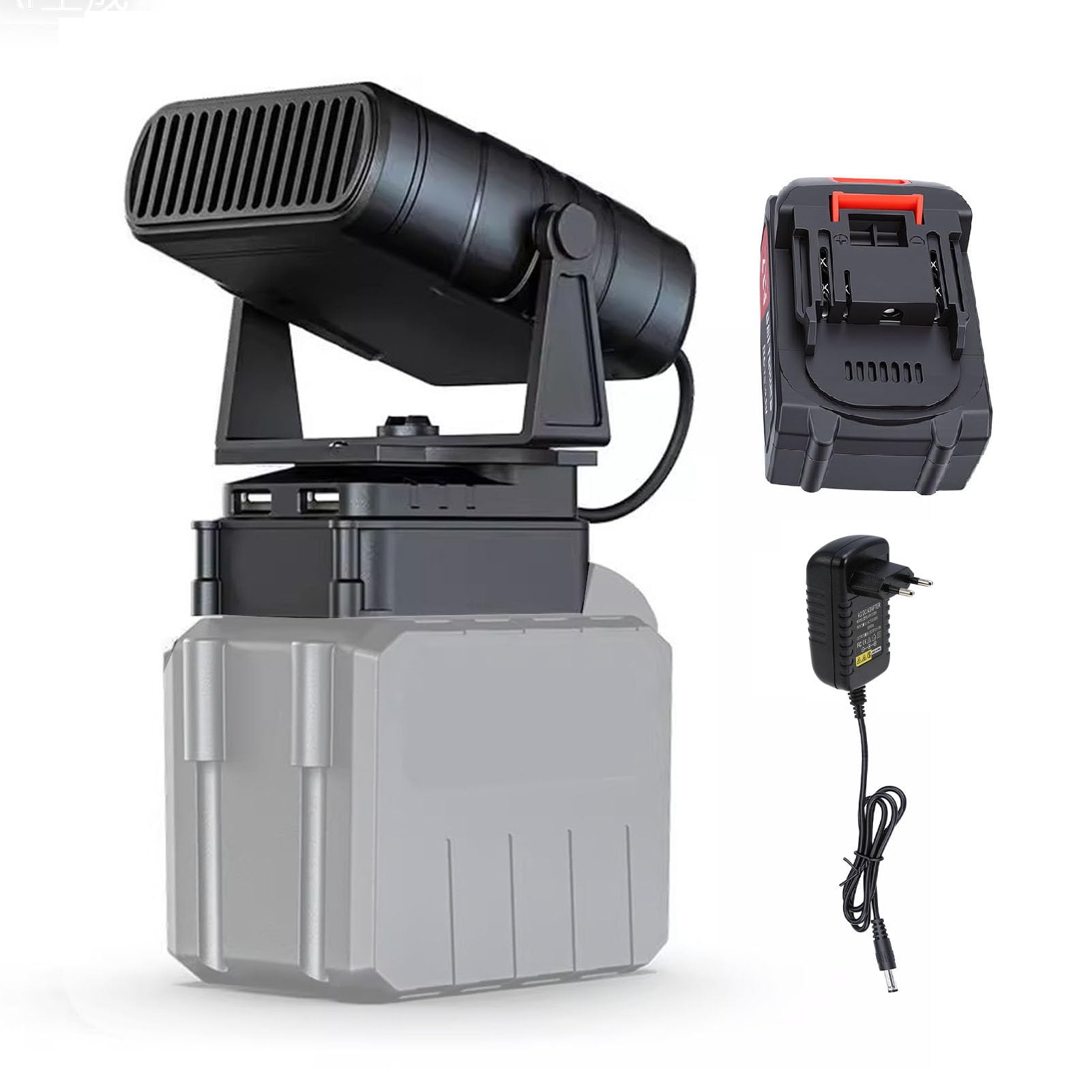 GOWENIC Riscaldatore Antiappannante Ricaricabile per Auto da 3,9 Ah |Termostato Portatile Riscaldatore d'ambiente 2 modalità Doppia USB per Uso Interno Ed Esterno (Spina europea)