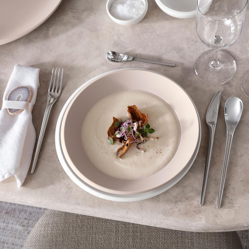 Villeroy & Boch - NewMoon Beige Shallow Bowl, Beige Premium Porcelain Bowl