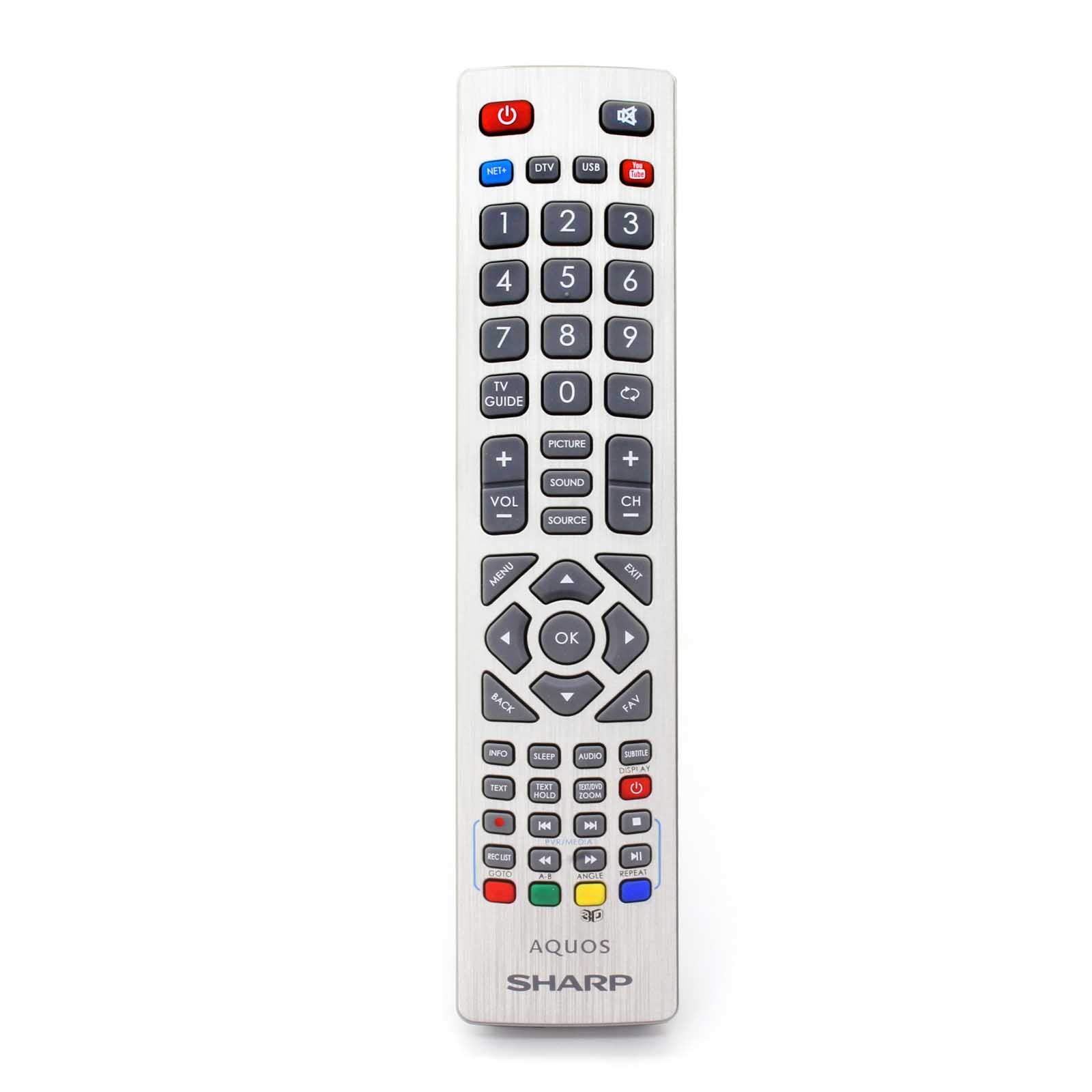 Genuine SHW/RMC/0003 Remote Control for Sharp Aquos Net+ Full HD Smart LED Freeview TV LC-43CFE6241K LC-49CFE6241K LC-55CFE6241K LC-32CFF6001K LC-40CFF6001K LC-43CFF6001K