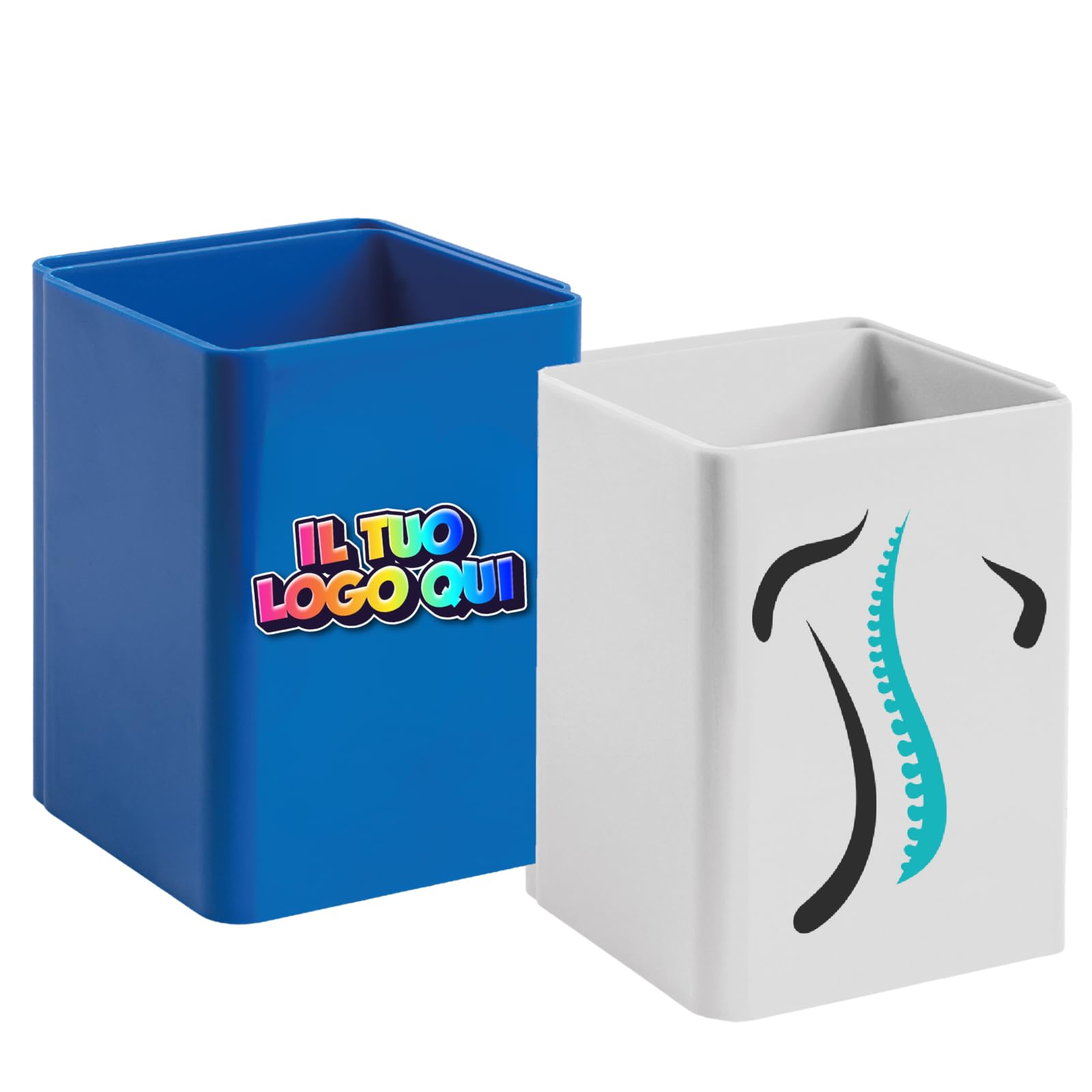 D&Vlab Portapenne da Scrivania Portaoggetti Organizer Contenitore per Cancelleria Personalizzato con Logo Foto Nome idea regalo per Casa Ufficio Scuola Aziendale (25)
