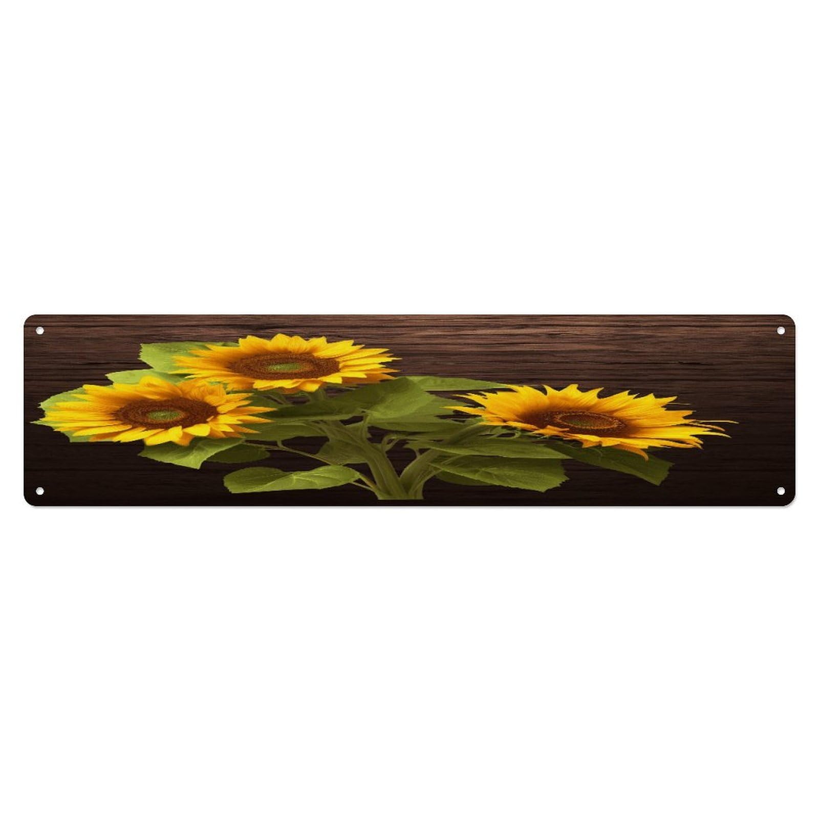 Adfgyerh Style Sunflower Plant Wall Decor Aluminum Waterproof. Plaque, Practical Gift,Sign 15.7X3.9 Inch Poster,For Home, Office, Business, Garage– Indoor/Outdoor