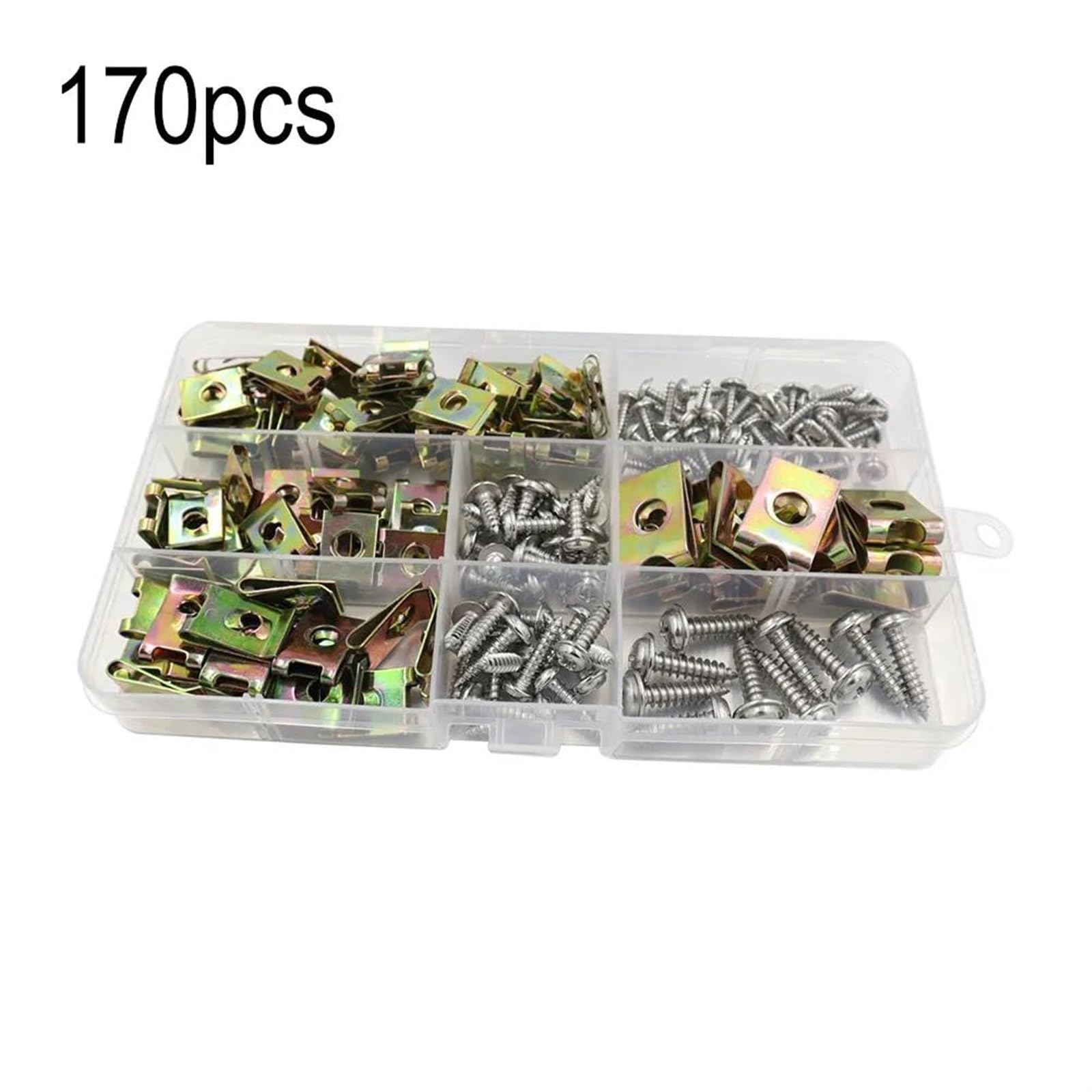 Viti e accessori Accessori Per Auto 170 Pz Viti Autofilettanti Assortimento Kit Parafango Per Paraurti Di Fissaggio U Dadi Clip E Self