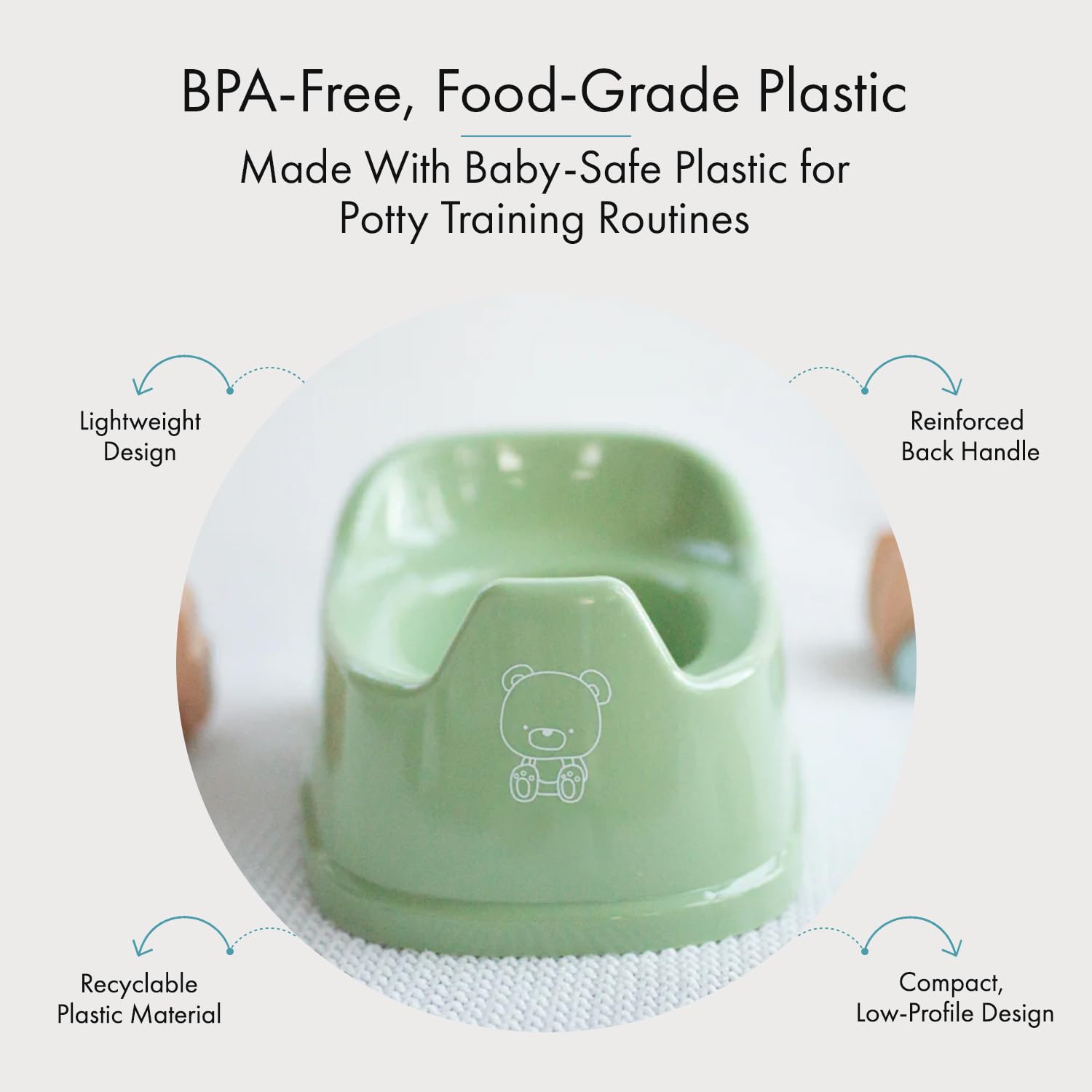 The Baby Orinal - Mini orinal | Entrenamiento temprano para ir al baño | Eliminación de comunicación | Portátil y ligero | Promueve la independencia | Inodoro de entrenamiento infantil (verde salvia)