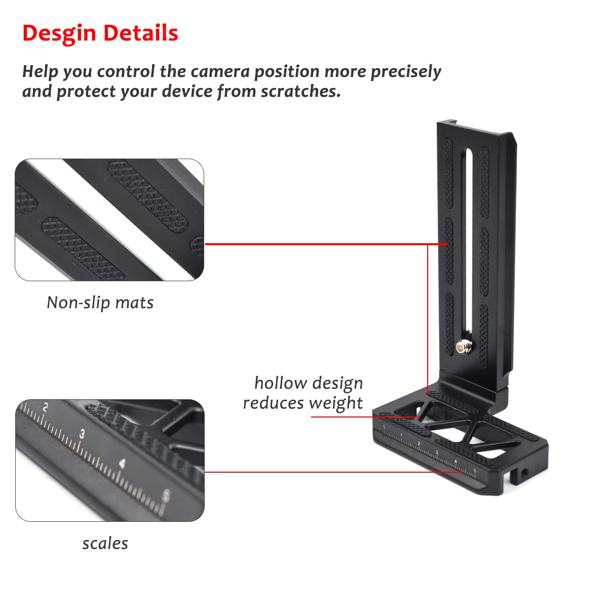 Aluminiowy wspornik L pionowa płyta szybkiego zwalniania do DJI Ronin SC Gimbal Stabilizator Statyw Monopod i kamery