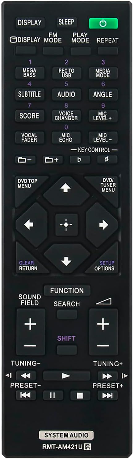 RMT-AM421U Replace Remote Comatible with Sony HCD-M40D MHC-M40D MHC-M60D MHC-M80D MHC-V73D MHC-V83D MHC-V72D Home Audio Stereo System