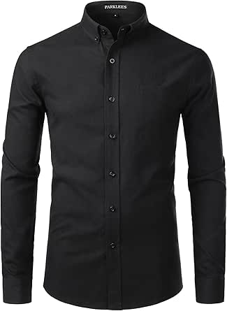 PARKLEES Men's Slim Fit Long Sleeve Smart Casual Button PARKLEES Men's Slim Fit Long Sleeve Smart Casual Button