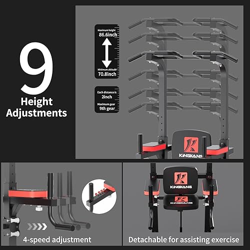 Miniatura 3 de K KiNGKANG Power Tower Dip Station, Multi-Function Assistive Trainer Pull Up for Home Gym Muscle Building and Beginner Exercises,Load 450LBS