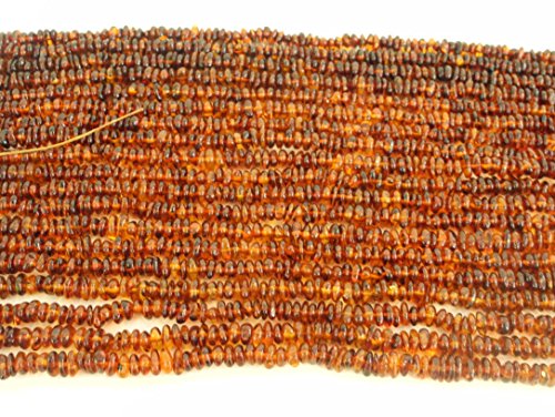 Genuine Baltic Amber Beads Strands Rondelle Nuggets Extra Small Cognac Alluregem 83974 #TOP4
