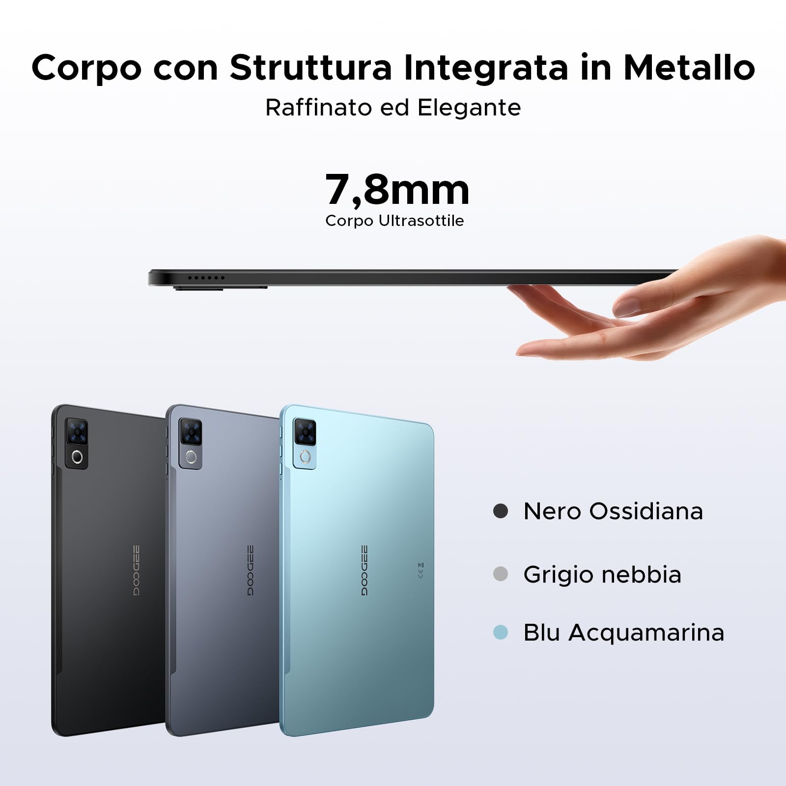 DOOGEE U12 Tablet 12 Pollici, Tablets Android 16, 90Hz 2000*1200 24GB RAM+128GB ROM/TF 2TB, Octa-Core PC, 5G WiFi/9000mAh/Gemini AI/Widevine L1/13MP+8MP/OTG/BT5/FACE ID/Doppi altoparlanti/3.5mm Jack