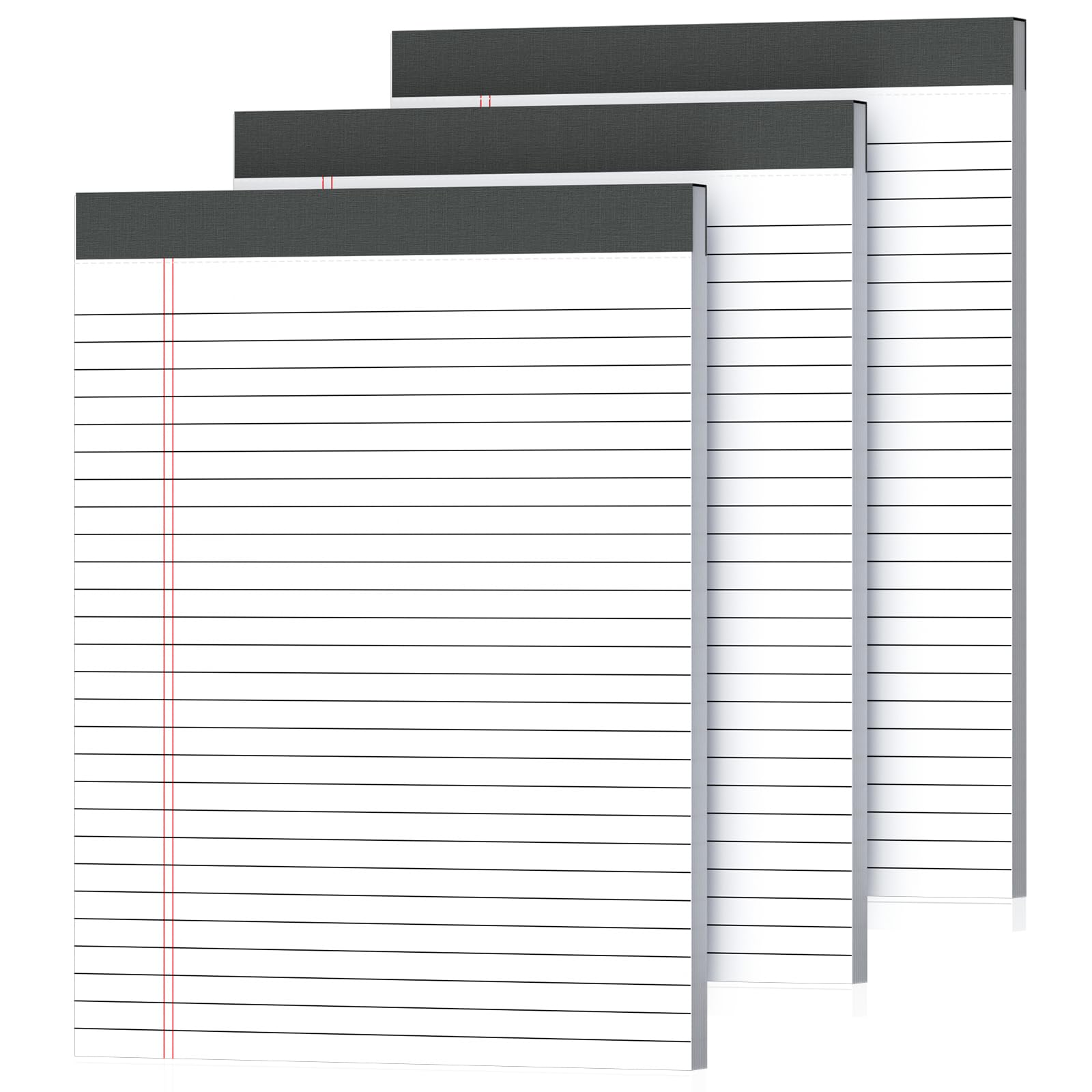 Gehanfai 3 Pack Note Pads 8.5 x 11 Inch White legal Pads, Wide Ruled Legal Pads Lined Memo Note Pads, 8.5x11 Inch Micro Perforated Writing Pads 30 Sheet Per Note Pad for School, Home and Office