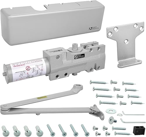 Nuk3y 4400 Series - Cierrapuertas de hierro fundido grado 1, multimontaje, tamaño ajustable 1-6, cumple con ADA, certificación UL (aluminio)